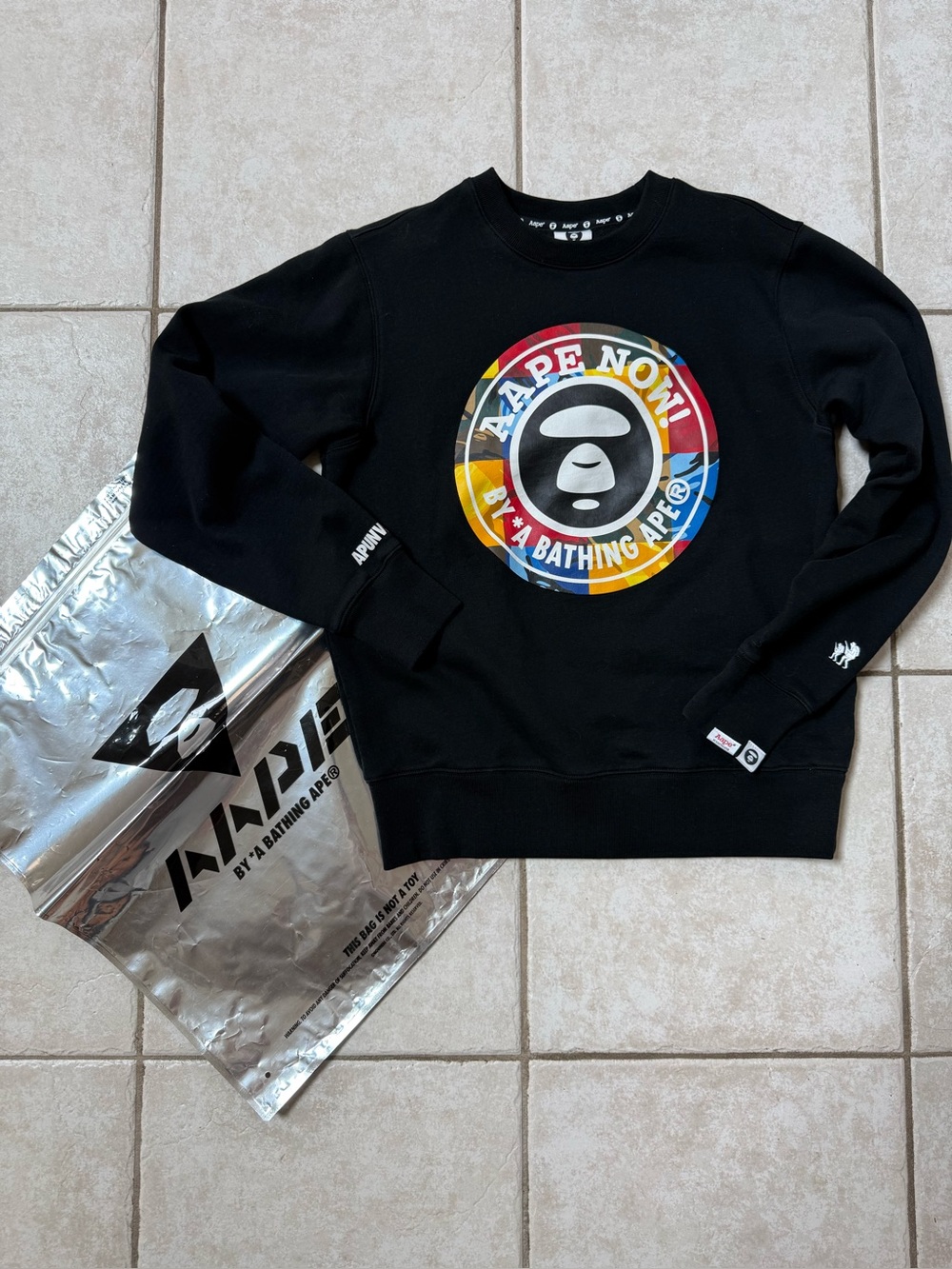 NWT Bape x Aape by A Bathing Ape Emblem Logo Sweatshirt